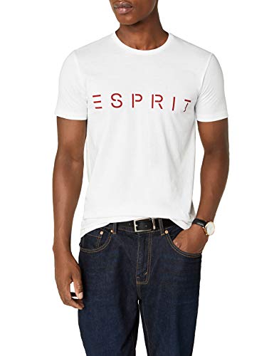 ESPRIT Herren 127EE2K048 T-Shirt, Weiß (White 100), Small von ESPRIT