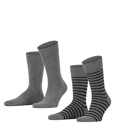 ESPRIT Herren Socken Fine Stripe 2-Pack M SO Baumwolle gemustert 2 Paar, Grau (Light Grey 3400), 39-42 von ESPRIT