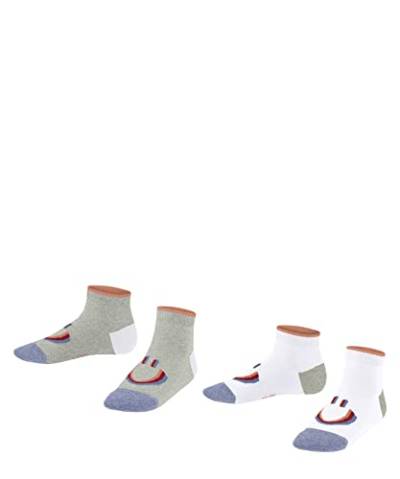 ESPRIT Unisex Kinder Sneakersocken Smile 2-Pack K SN Baumwolle kurz gemustert 2 Paar, Mehrfarbig (Sortiment 0030), 31-34 von ESPRIT