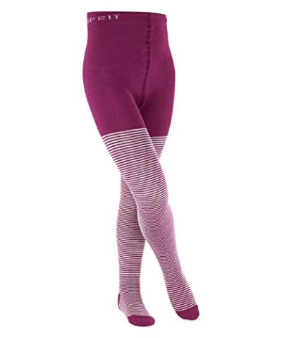 Esprit Unisex Kinder Strumpfhose Fine Stripe, Nachhaltige biologische Baumwolle, 1 Stück, Lila (Lipstick Pink 8528), 122-128 von ESPRIT