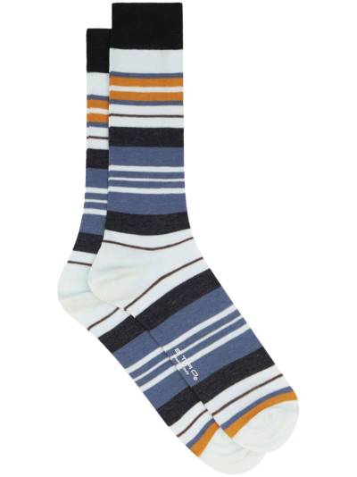 ETRO Gestreifte Socken mit Logo - Blau von ETRO