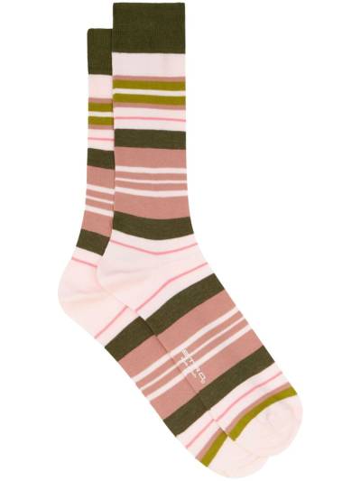 ETRO Gestreifte Socken mit Logo - Grün von ETRO