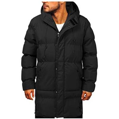 EWFAS Daunenmantel Herren Winter Lange Steppmantel mit Kapuze Warm Wintermantel Winterparka Herren Wintermantel Daunen Jacke Puffermantel Lang Gefüttert von EWFAS