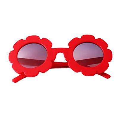 Kinder Jungen Mädchen Polarisierte Sonnenbrille Kleinkind Baby Blumen Schatten Brille Brille UV-Schutz für Outdoor Strand Rot Einheitsgröße von Easnea