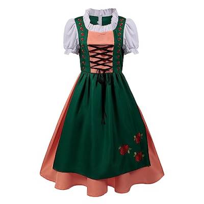 Eauptffy Dirndl-Komplettsets Für Damen Trachtenkleid Rockabilly Abschlussballkleid Oktoberfest Vintage Kleid Kurzarm Bierkleid Bühnenkleid Weißes Langes Kleid Damen Kleider Damen Festlich Elegant von Eauptffy