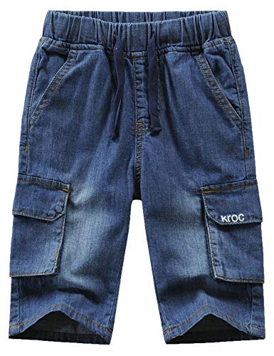 Echinodon Kinder Jeans Shorts Junge Jeanshose Kurz Hose Sommer Jeansshorts Weich/Leicht/Atmungsaktiv H140 von Echinodon
