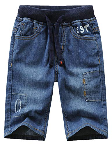Echinodon Kinder Jeans Shorts Junge Jeanshose Kurz Hose Sommer Jeansshorts Weich/Leicht/Atmungsaktiv I164 von Echinodon