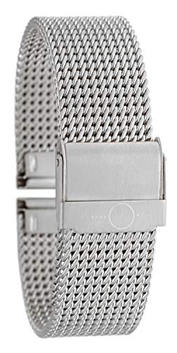 Eichmüller BandOh Edelstahl Uhrenarmband Milanaise Mesh PVD Vergoldet Silber 18mm Armband, Silber, 18 mm, Armband von Eichmüller