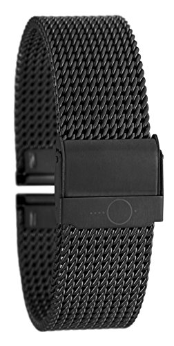 Eichmüller massives 20mm BandOh Edelstahl Milanaise Uhren Armband IP Black von Eichmüller