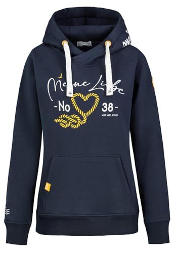 Eight 2 Nine Damen Kapuzen-Sweatshirt Meine Liebe Nr 38 LETN-074 Statement Maritim Navy M von Eight 2 Nine