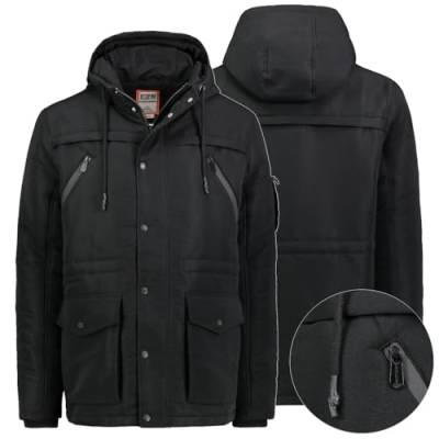 Eight2Nine Winter Jacke Steppjacke Kapuzenjacke Stehkragen Warm Gesteppt Outdoor, Farbe:Schwarz, Gr��e:XL 52 von Eight2Nine