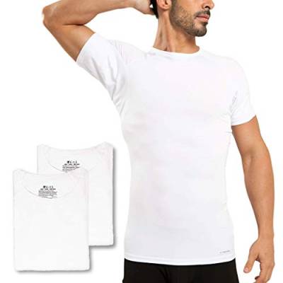 Ejis Sweat Defense Unterhemd | Rundhalsausschnitt (3er-Pack) | Unterarm schweißfest Micro Modal - Wei� - Groß von Ejis