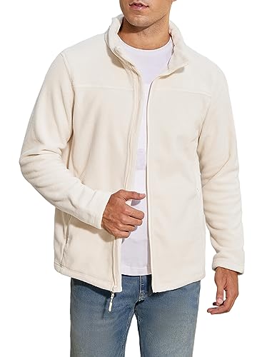 Elegancity Fleecejacke Aprikose Herren Leichte Full-Zip Jacket Warme Outdoorjacke Wintermantel Mit Reißverschluss XXL von Elegancity