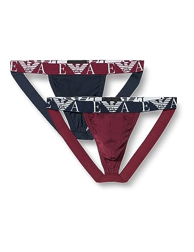 Emporio Armani Herren Emporio Armani Men's 2-pack Bold Monogram Jockstrap Jock Strap, Marine/Burgundy, S EU von Emporio Armani