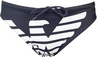 Emporio Armani Herren-Schwimmbad-Slip mit Gummizug und innenliegendem Kordelzug mit aufgedrucktem Logo, Artikel 211721 4R409, 06935 Blu Navy - Navy Blue, 50 von Emporio Armani