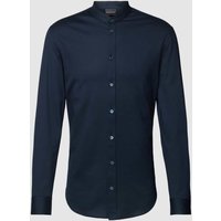 Emporio Armani Regular Fit Freizeithemd mit Stehkragen in Marine, Größe XXL von Emporio Armani