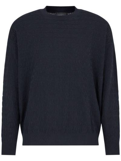 Emporio Armani Sweatshirt mit Jacquard-Logo - Schwarz von Emporio Armani