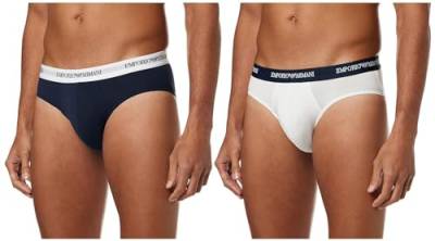 Emporio Armani Herren 111321cc717 Slip, Mehrfarbig (Bianco/Marine 10410), L EU von Emporio Armani