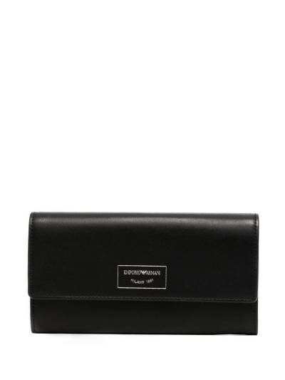 Emporio Armani Portemonnaie mit Logo-Stempel - Schwarz von Emporio Armani