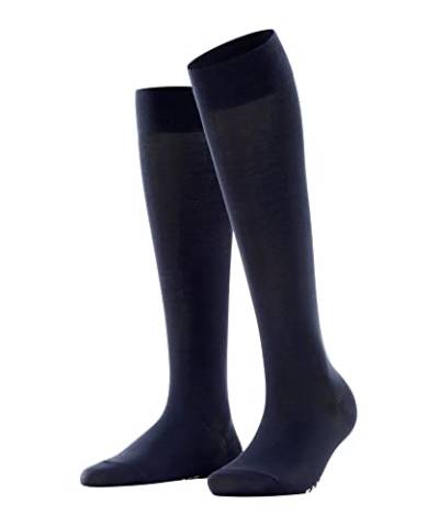 FALKE Damen Kniestrümpfe Cotton Touch W KH Baumwolle lang einfarbig 1 Paar, Blau (Dark Navy 6370), 39-42 von FALKE