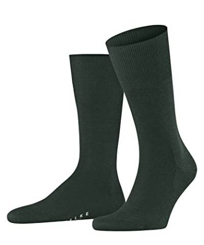 FALKE Herren Socken Airport M SO Wolle Baumwolle einfarbig 1 Paar, Grün (Hunter Green 7441), 43-44 von FALKE