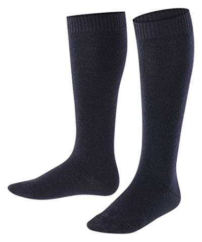 FALKE Unisex Kinder Kniestrümpfe Comfort Wool K KH Wolle lang einfarbig 1 Paar, Blau (Dark Marine 6170), 27-30 von FALKE