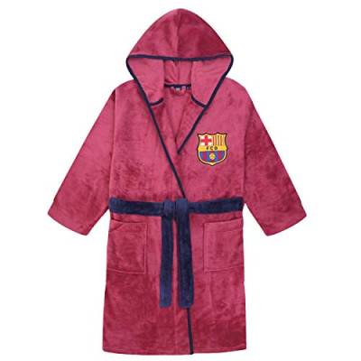 FC Barcelona - Jungen Fleece-Bademantel mit Kapuze - Offizielles Merchandise - Rot - 7-8 Jahre von FC Barcelona