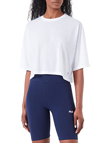 FILA Damen RECANATI Cropped T-Shirt, Bright White, L von FILA