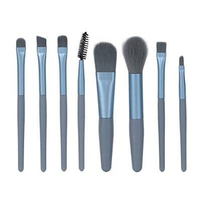 8-teiliges Make-up-Pinsel-Set, Foundation-Pinsel, Lidschattenpinsel, Tragbarer Professioneller Kosmetischer Misch-Gesichtspuderpinsel für Frauen und Mädchen(Blau) von FILFEEL
