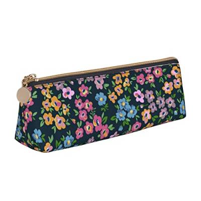 FJAUOQ Federmäppchen Colorful Small Flowers Pencil Case with Zipper Durable Portable Pen Pouch Office Storage Bag Travel Toiletry Holder for Women Men von FJAUOQ