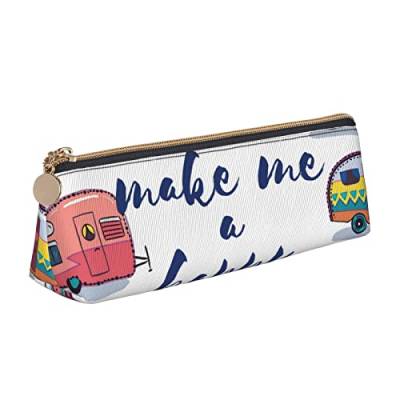 FJAUOQ Federmäppchen You Make Me Happy Happy Card Camper Pencil Case with Zipper Durable Portable Pen Pouch Office Storage Bag Travel Toiletry Holder for Women Men von FJAUOQ