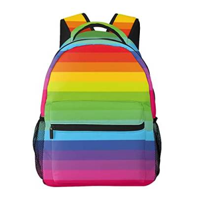 Kinderrucksäcke Hipster Rainbow Chevron Kids Backpacks Large-Capacity School Bags 16 Inch Portable Laptop Bookbag Casual Backpack For 1th- 6th Grade Boys And Girls von FJAUOQ