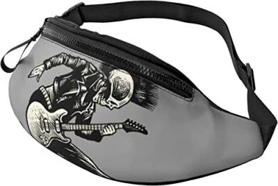 Rock Skull Punk Style Gitarrist Fanny Pack Modische Gürteltasche Verstellbare Hüftgürteltasche für Männer Frauen von FJAUOQ