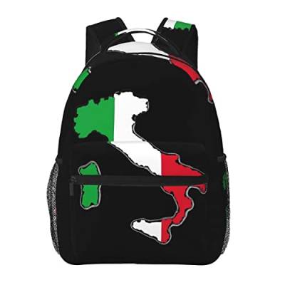 Rucksack mit italienischer Flagge, für Reisen, Wandern, Camping, Tagesrucksack für Damen und Herren, Italien Flagge 07, Einheitsgröße von FJAUOQ