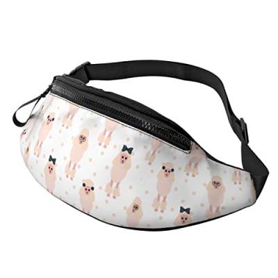 Wandern Fanny Pack Pink Pudel Studie Mädchen Umhängetasche Leichte Gürteltasche von FJAUOQ