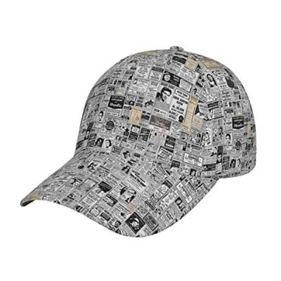 Zeitung Baseball Cap Dad Hat Trucker Hat Damen Herren Snapback Verstellbarer Modischer Trendiger Hip Hop Hut Low Profile von FJAUOQ