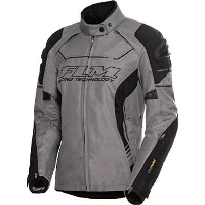 FLM Motorradjacke mit Protektoren Motorrad Jacke Octane Damen Textiljacke grau M, Sportler, Ganzjährig von FLM