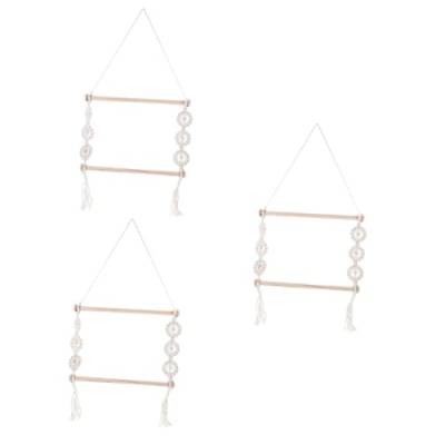 FOMIYES 3st Hängender Halter Organizer Für Haaraccessoires Haarklammer-organizer Haargummis Für Mädchen Makramee-wanddekoration Haarschleifen Aufhänger Tapisserie Veranstalter Holz von FOMIYES