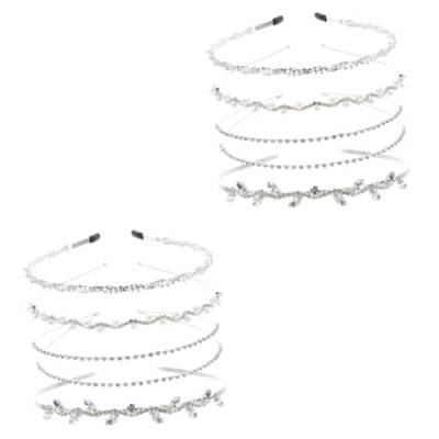 FOMIYES 8 Stk Strass-Perlen-Stirnband hochzeitshaar schmuck wedding hair accessories brauthaatschmuck hochzeitsschmuck wild Kopfbedeckung Zubehör Haarschmuck Kind schmücken Metall von FOMIYES