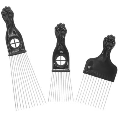 FOMIYES Afro-Kamm 3 Stück Metall-Pick-Kamm Feine Zähne Haarspray-Bürstenkamm Haar-Styling-Friseur-Werkzeug Für Männer Und Frauen Lockiges Haar Heimsalon von FOMIYES