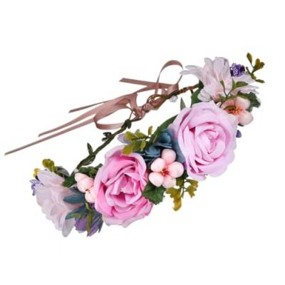 FRCOLOR Haargummis Kopfschmuck Florales Stirnband Kopfbedeckungen Für Die Braut Hochzeit Haarband Blumen Strandresort Krone Tiara von FRCOLOR