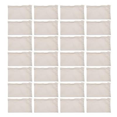 FUWIND 40 StüCk Leinwand Bleistift Beutel ReißVerschluss Make-Up Blank DIY Mehr Zweck Toilettenartikel StationäRe Aufbewahrungs Beutel (Beige) von FUWIND