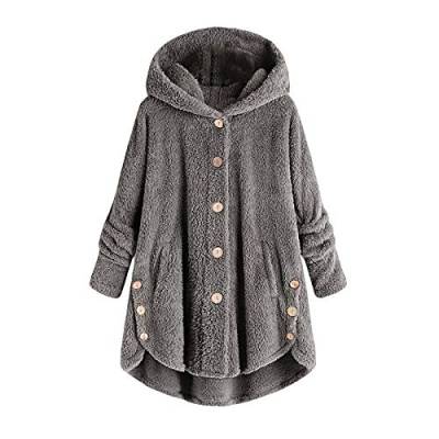 Fannyfuny Rollkragenpullover Damen Teddy-Fleece Kapuzenpullover Warm Herbstmantel Winter Fleecejacke Flauschig Langarm Oversize Sweatshirt Outdoorjacke mit Kapuze von Fannyfuny