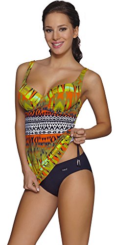 Feba Damen Tankini 001 figurformend (Muster-02D, Cup 105 C/Unterteil 50) von Feba