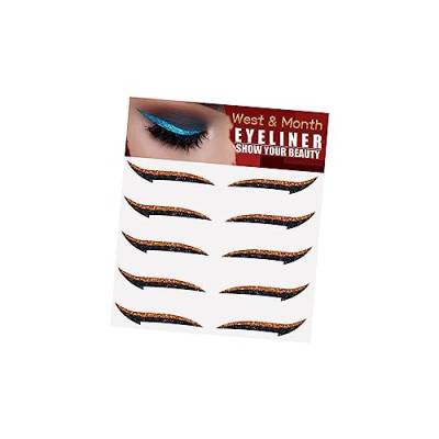 Fenteer 5 Line Strip-Aufkleber, glänzende Eyeliner-Aufkleber, einfacheres Anbringen und Abnehmen, Augen-Make-up-Werkzeug für Augen, Anzieh, Tanz, Orange von Fenteer