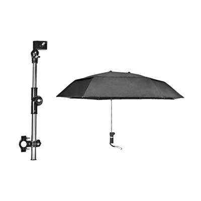 Fenteer Stuhlschirm Sonnenschutz Wasserdicht Regenschirm mit Universalklemme, Kinderwagenschirm für Fahrradwagen, Rollstuhl, Bleacher, Rote Doppelschicht von Fenteer