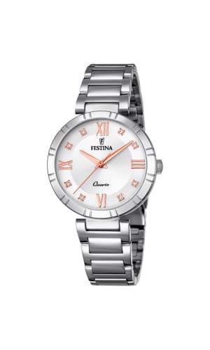 Festina Damen Analog Quarz Uhr mit Edelstahl Armband F16936/B von Festina