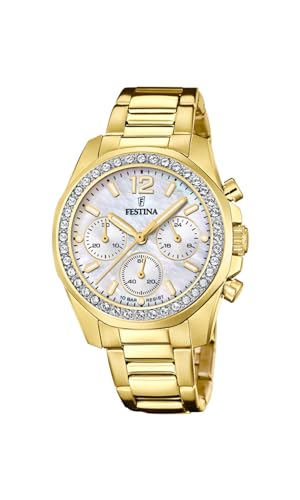 Festina Damen Analog Quarz Uhr mit Edelstahl Armband F20609/1 von Festina