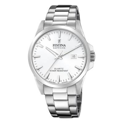 Festina Uhr Für Herren F20024/2 Swiss Made Silber Edelstahl Case SilberEdelstahl Band von Festina