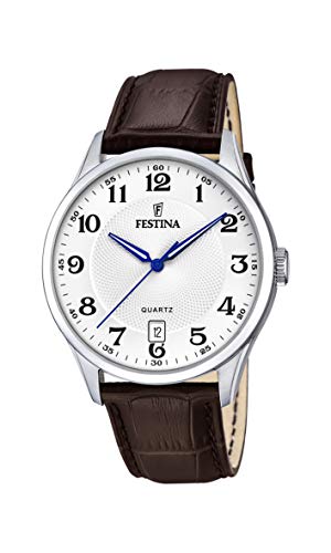 Festina Herren Analog Quarz Uhr mit Leder Armband F20426/1 von Festina